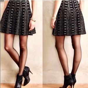Anthropologie Moth Jacquard Knit Mini Skater Skirt